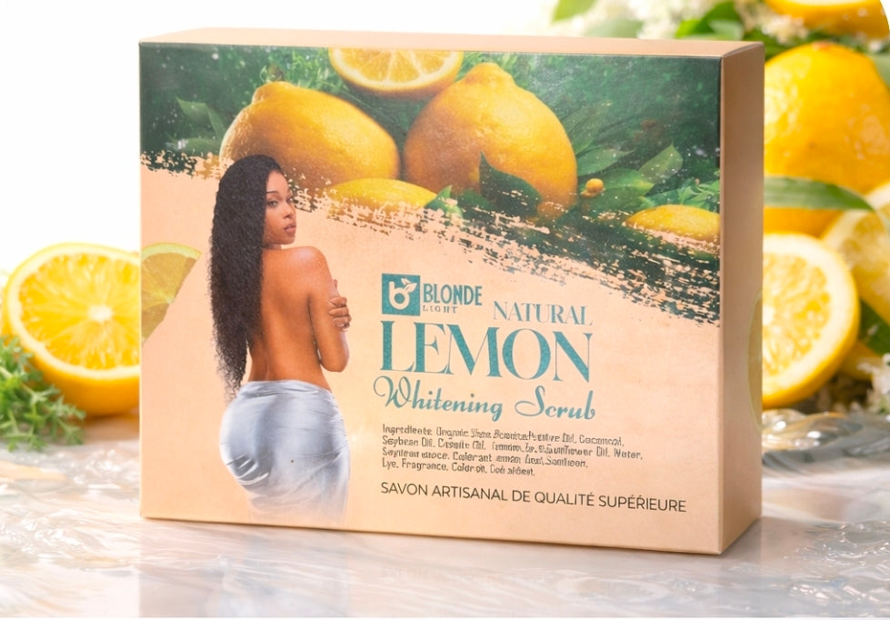 Savon éclaircissant au citron, formulé avec des ingrédients naturels pour purifier la peau, éliminer les impuretés et révéler un teint plus lumineux et uniforme. Riche en extraits de citron, il aide à réduire les taches et apporte fraîcheur et éclat à la
