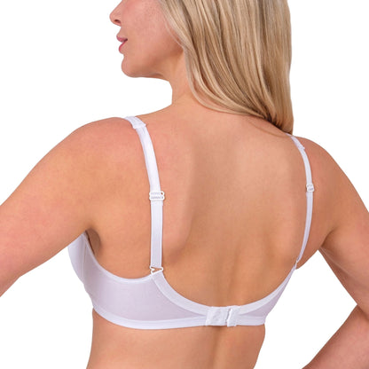 Lace-Trim Full-Coverage Support Bra – Breathable, Elegant & Underwire Everyday Lingerie (Black, Skin, White)