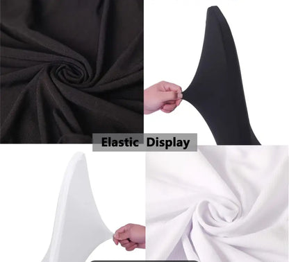 Lots de 6/12 housse de chaise en spandex pour restaurants adaptés au salon et à la salle à manger. Housse de chaise elastique universelle pour protéger les chaises de mariage, banquet, anniversaire et fête (blanc,noir)