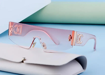 Lunettes de mode dégradée sans monture chic