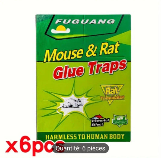 Paquet de 6 pieges collant de souris et insectes contrôle des rongeurs sans électricité, outil de lutte contre les nuisible à domicile,indispensable pour l'appartement et les dortoirs ,en papier,sans besoin d'énergie