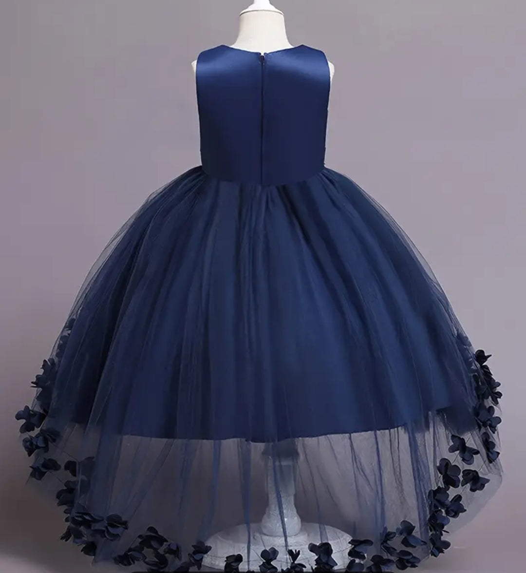 Robe princesse elegant sans manche à dentelle et jupe tutu en tulle pour fille-parfaits pour les mariages