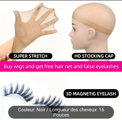 Perruques elegant 13 4 lace front pour femme vague d'eau ,densité 150% pre-epilee avec cheveux de bébé,cheveux humains Rémy brésilien ,couleur naturelle,16 pouces