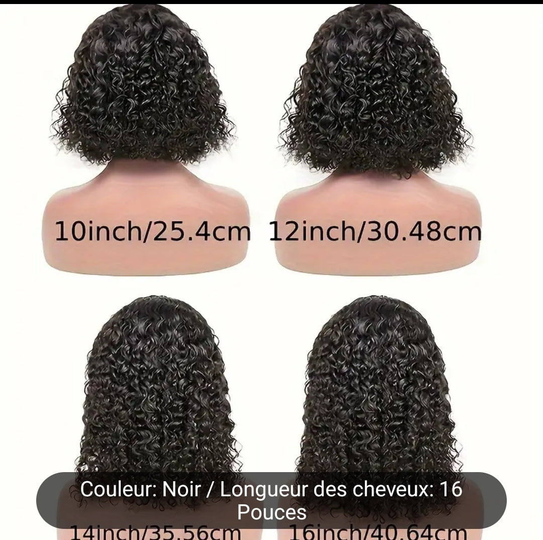 Perruques elegant 13 4 lace front pour femme vague d'eau ,densité 150% pre-epilee avec cheveux de bébé,cheveux humains Rémy brésilien ,couleur naturelle,16 pouces