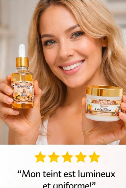 Set Carlaglow – Mains & Pieds ✨

Soin naturel pour les zones rebelles : mains, pieds, jointures et coudes.
Hydrate, adoucit et unifie le teint pour une peau douce et éclatante.