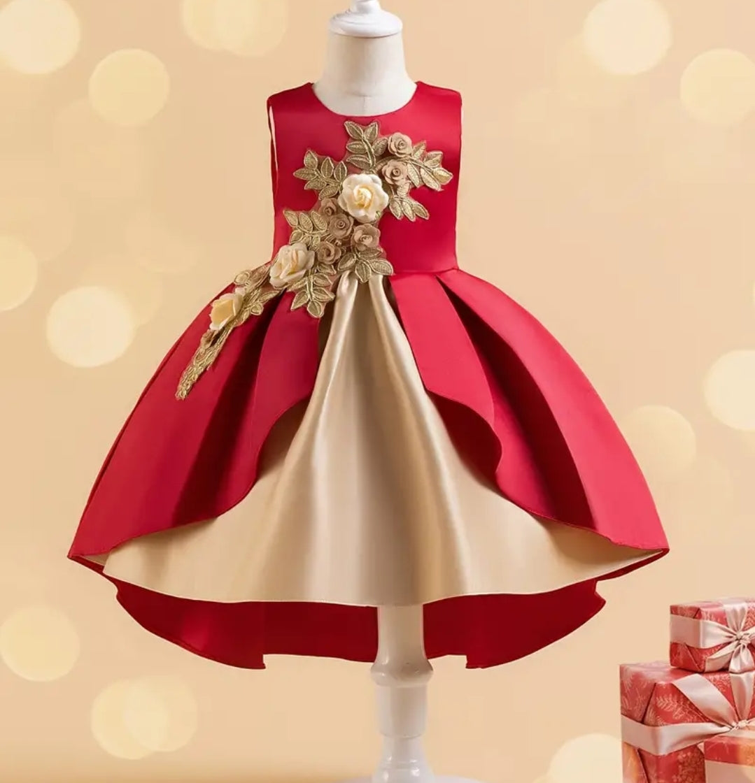 Robe sans manche pour filles,style vintage,broderie 3D,cadeaux de fête, d'anniversaire