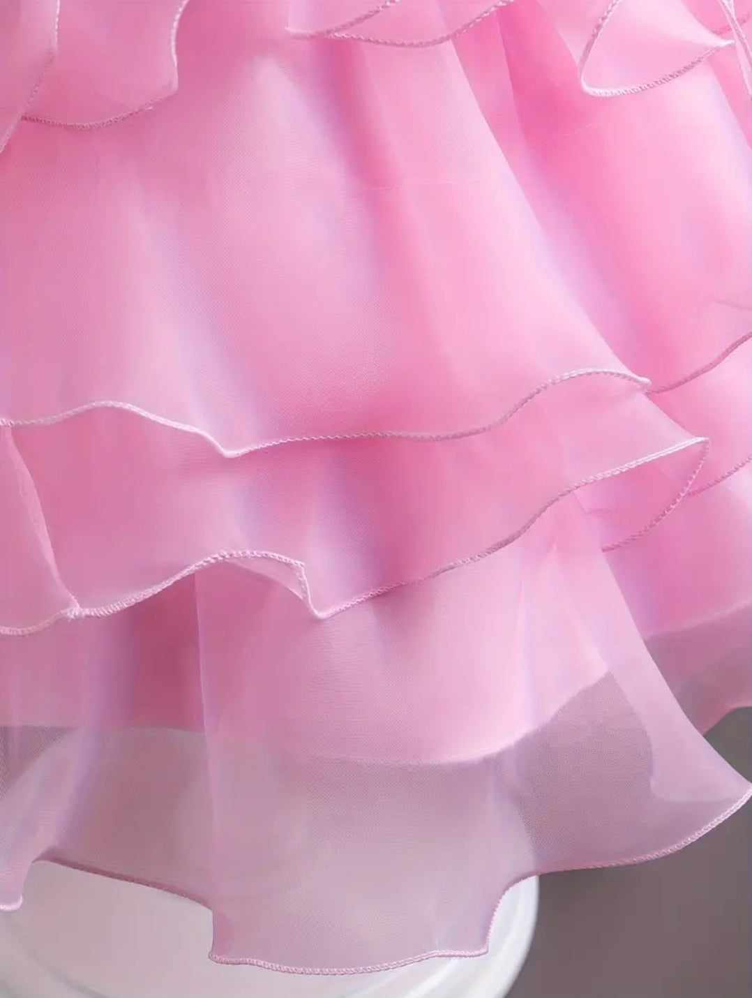 Robe de soirée haute-basse pour filles ,robe en tulle à paillettes rose ,robe de princesse à fleurs pour demoiselle d'honneur, robe bouffante pour cérémonie de remise Diplôme