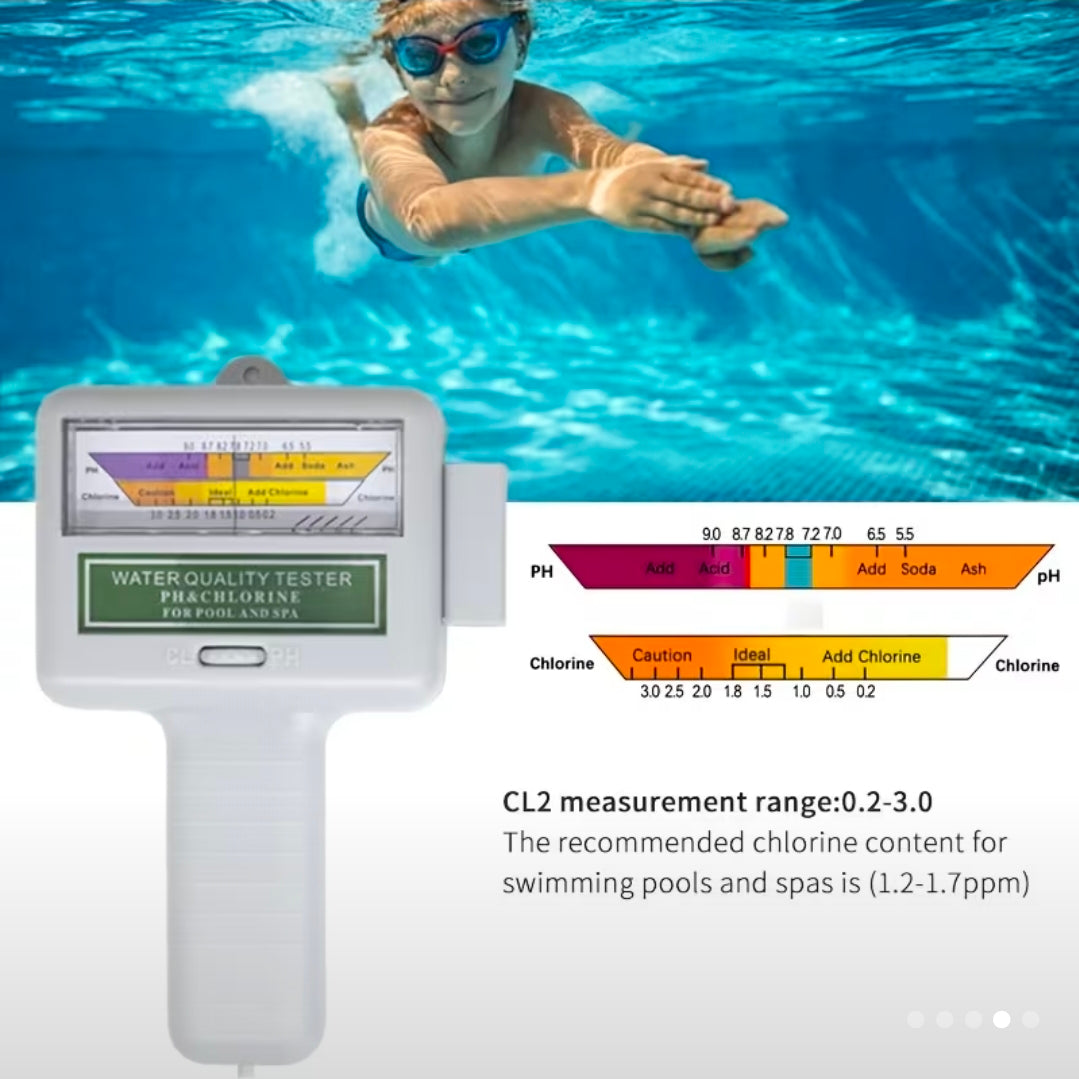 Testeur de qualité d'eau potable piscine/aquarium-Testeur de Ph haute précision et de chlore (cl2) sonde de 5,91 pouces avec cordon d'extension retractable (longueur total 59,84 pouces) Alimenter par batterie (non incluse).
Plage de mesure Ph 5.5-9/cl2 0.