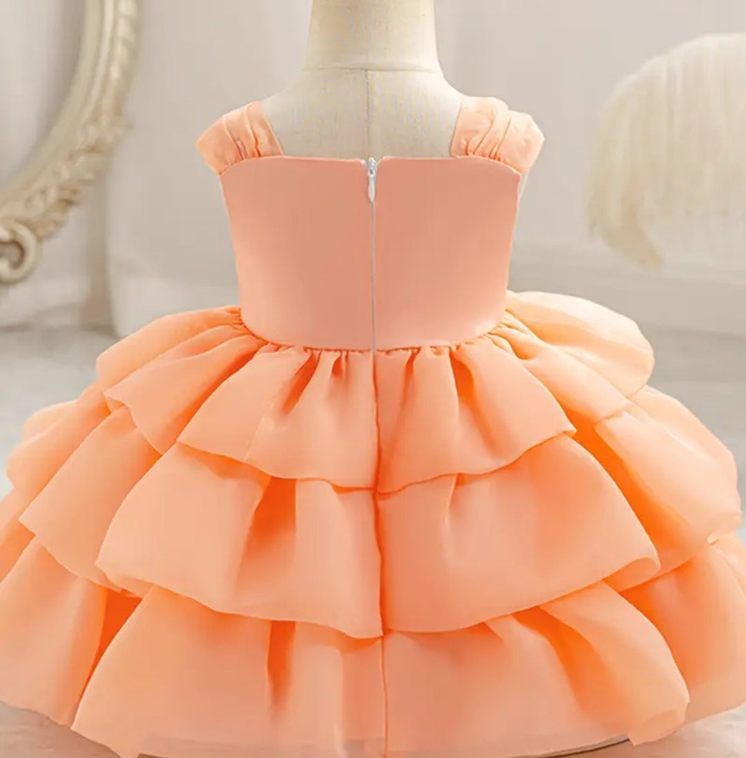 Robe en tulle à fleurs pour fillettes la princesse sans manche pour les occasions spéciales, pour les fêtes et activités en plein air