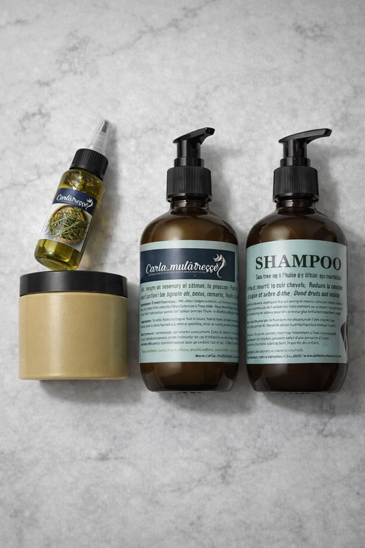 Mini set Carla-mulatresse pour la croissance des cheveux, fortifie les racines, stimuler la pousse,purifie,nourrit le cuir chevelu, réduire la casse et les chutes des cheveux. Pour tout type de cheveux