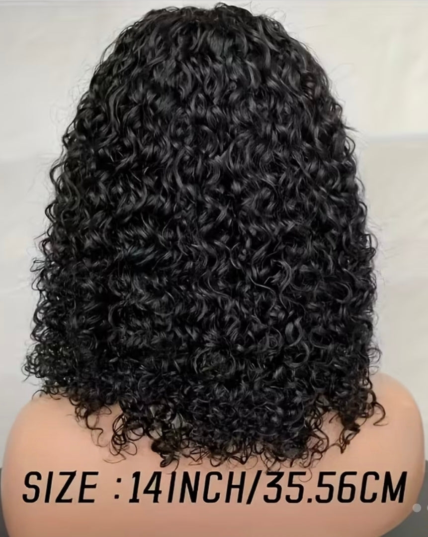 Perruque sans colle avec boucles permanentes.-Pas adhésif nécessaire,style naturellement volumineux et bouclés facile à tresser.