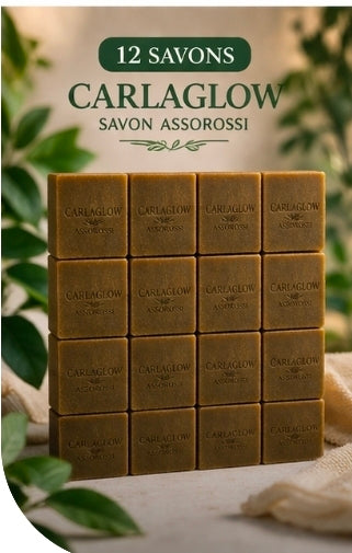 Savon Carlaglow Assorossi fait à la main, à base d’ingrédients naturels : feuilles d’assorossi, moringa, curcuma, miel, beurre de karité, huile de coco, olive, amande, ricin et vitamine E.
Nettoie, nourrit et illumine la peau en douceur