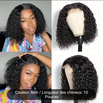 Beaushine Bob perruques cheveux humains courtes bouclées fermeture ende