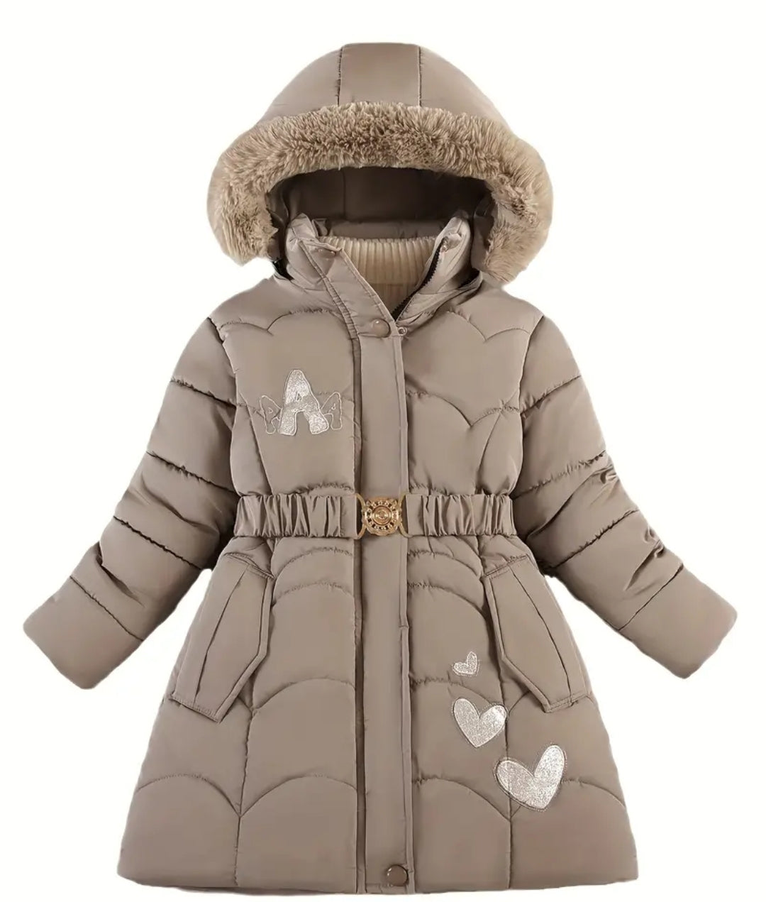 Manteau d'hiver epais à capuchon en fourrure Élégante pour filles, parkas chaudes à manche longue et capuchon décontractés pour hiver et l'automne