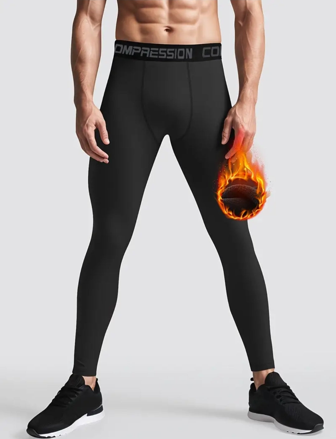 Telaleo 2pcs pantalon de compressions thermique pour hommes, collant de sport polaires athlétique, vêtements de base pou temps froid équipement d'hiver