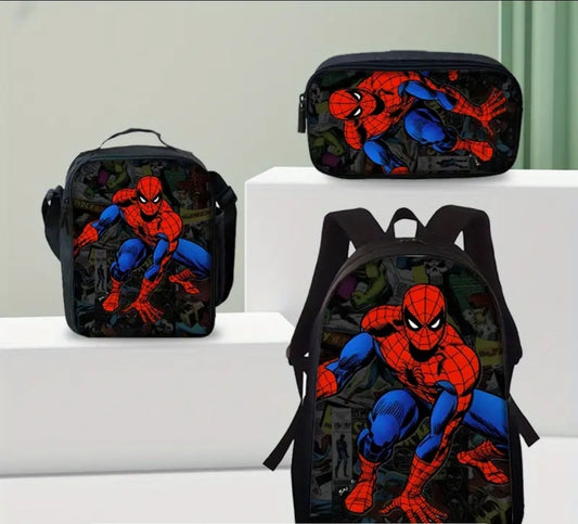Ensemble de sacs à dos spirder-man,lots de 3 cartonnée grand format léger et spécieux