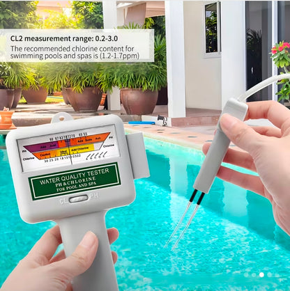 Testeur de qualité d'eau potable piscine/aquarium-Testeur de Ph haute précision et de chlore (cl2) sonde de 5,91 pouces avec cordon d'extension retractable (longueur total 59,84 pouces) Alimenter par batterie (non incluse).
Plage de mesure Ph 5.5-9/cl2 0.