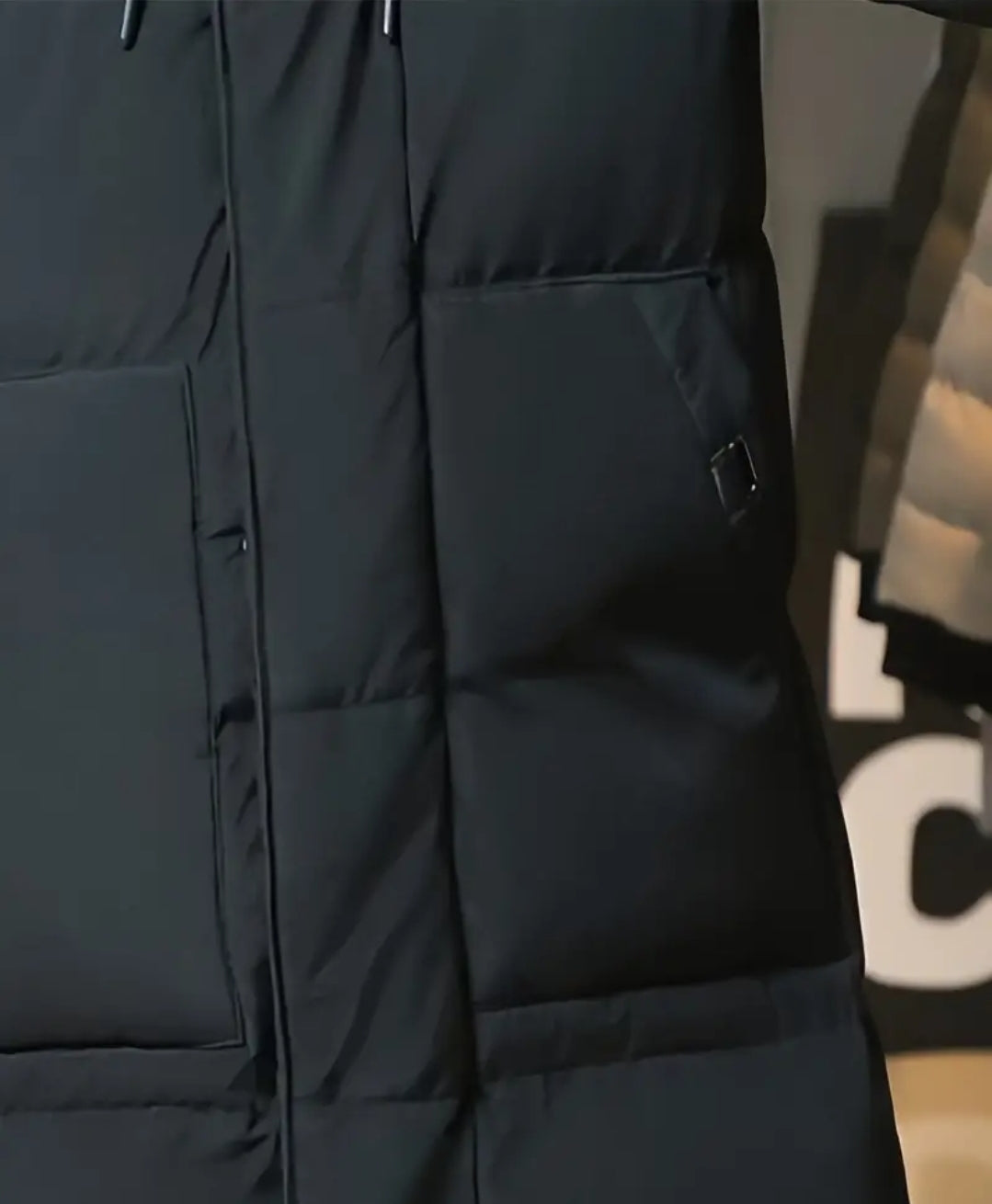 Manteau d'hiver longue decontracté avec capuchon pour hommes, epais chaudement rembourré pour l'automne et hiver