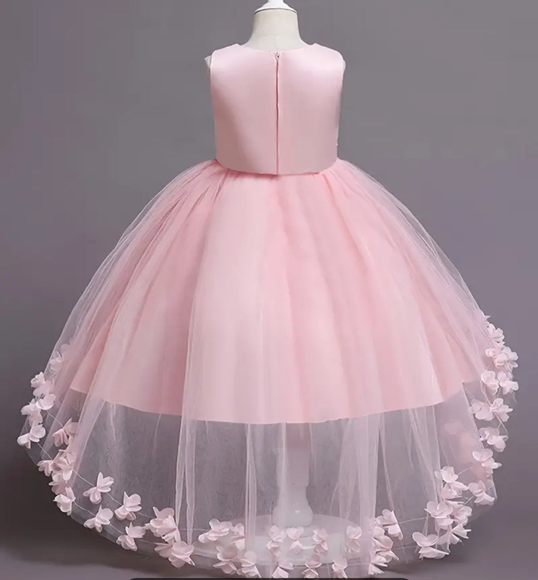 Robe princesse elegant sans manche à dentelle et jupe tutu en tulle pour fille-parfaits pour les mariages