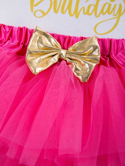 Mon premier anniversaire ensemble de fête style princesse à manche longues pour bébé